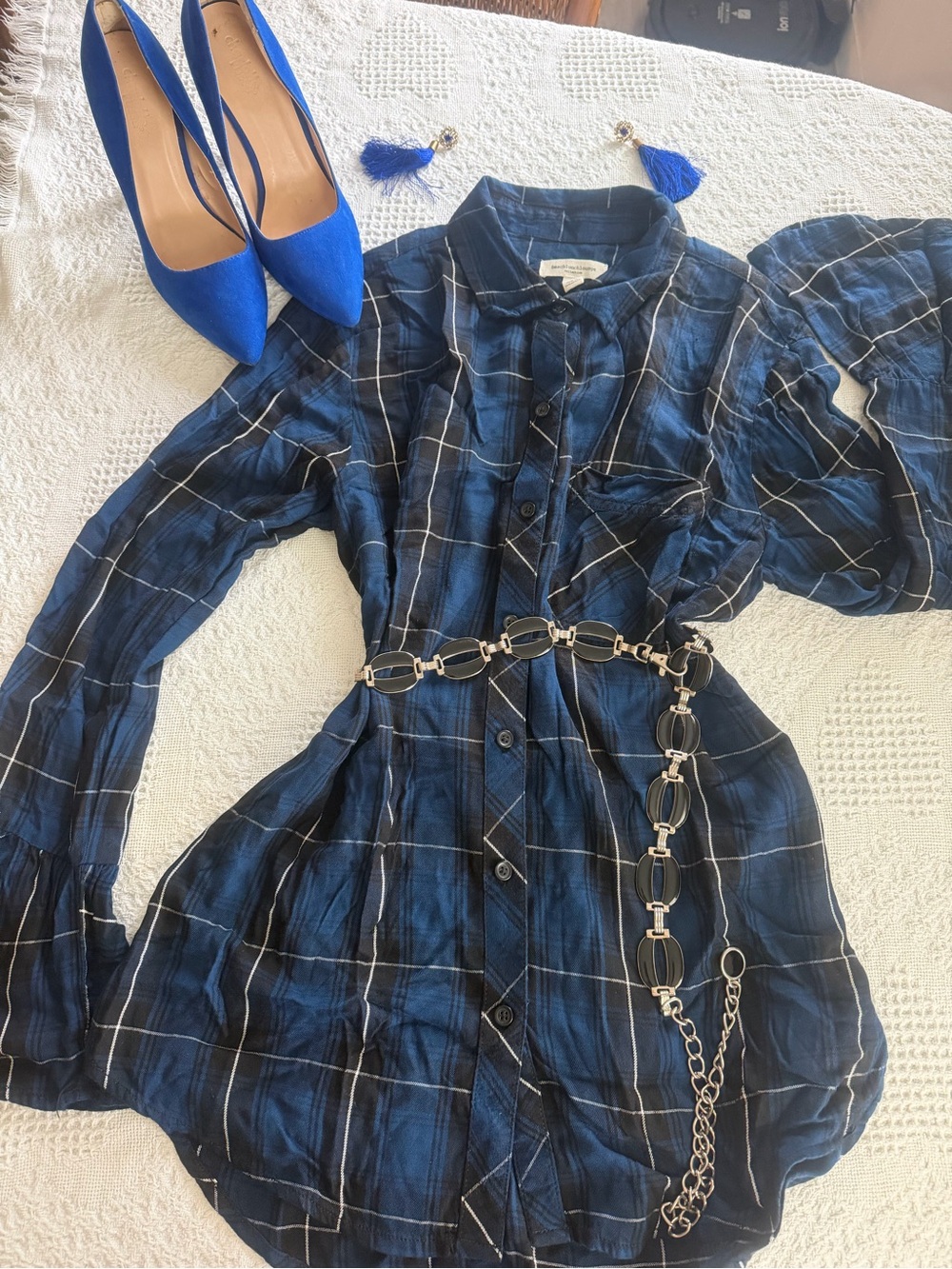 beachlunchlounge Blue Plaid Button-Down Shirt